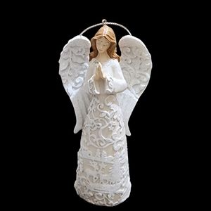 Roman paper cut look scroll  praying angel EUC